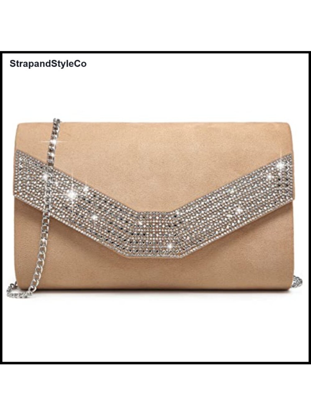 Velvet Evening Clutch with Removable Chain Strap Party Wedding Bag